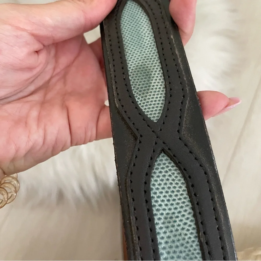 Sport N leather Western leather belt w turquoise accent